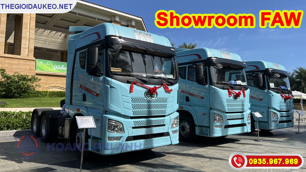 Trưng bày xe đầu kéo Faw tại Showroom Thế Giới Đầu Kéo