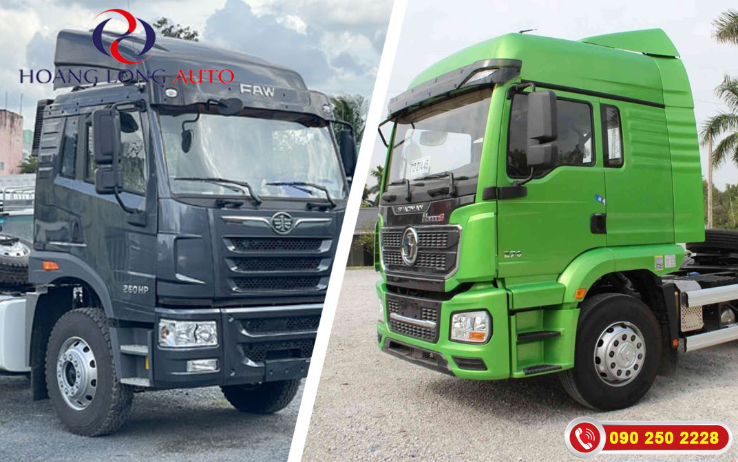 2 chiếc xe đầu kéo 1 cầu của Faw và Shacman công suất 260HP